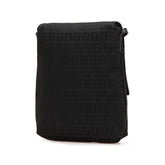 フェンディ ズッキーノ 斜め掛け ショルダーバッグ 8BT075 ブラック キャンバス レザー レディース FENDI 【中古】